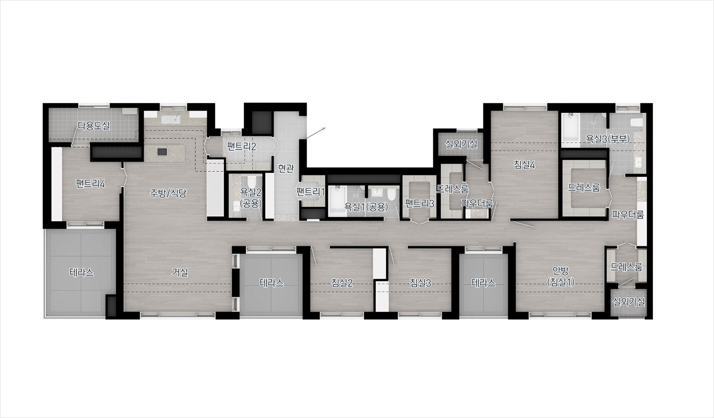 운정 아이파크 포레스트 152P 펜트하우스 평면도