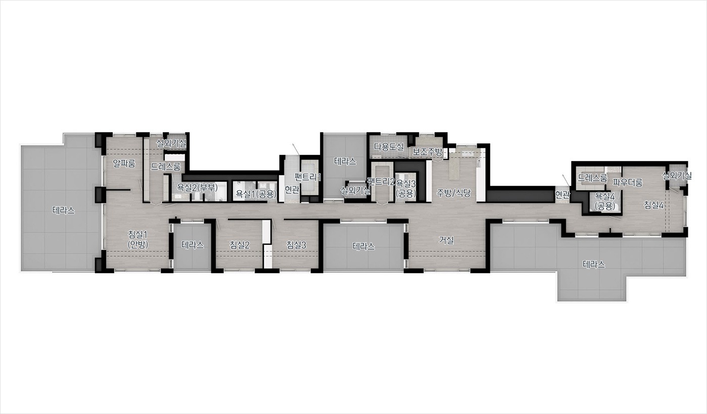 운정 아이파크 포레스트 192P 펜트하우스 평면도